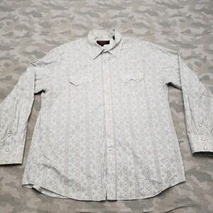 Rock & Roll Shirt Mens XL Green‎ Pockets Pearl Snap Long Sleeve Western Cowboy